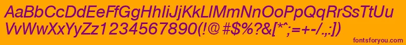 OlympiaMediumita Font – Purple Fonts on Orange Background