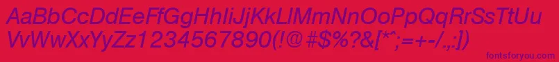 OlympiaMediumita Font – Purple Fonts on Red Background