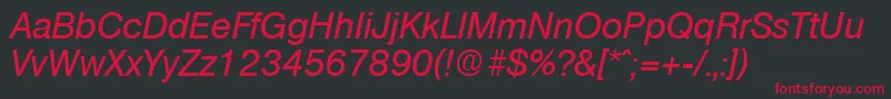 OlympiaMediumita Font – Red Fonts on Black Background