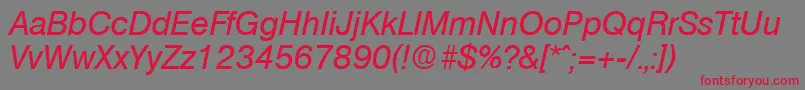 OlympiaMediumita-Schriftart – Rote Schriften auf grauem Hintergrund