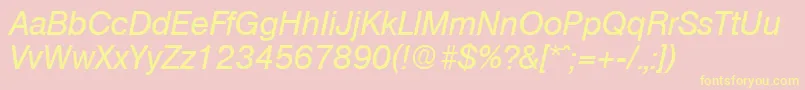 OlympiaMediumita Font – Yellow Fonts on Pink Background