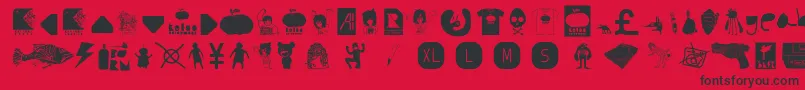 AiKelsoDIsDingbat Font – Black Fonts on Red Background