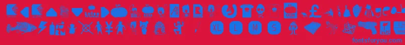 AiKelsoDIsDingbat Font – Blue Fonts on Red Background