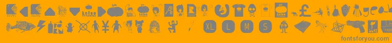 AiKelsoDIsDingbat Font – Gray Fonts on Orange Background