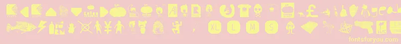 AiKelsoDIsDingbat Font – Yellow Fonts on Pink Background