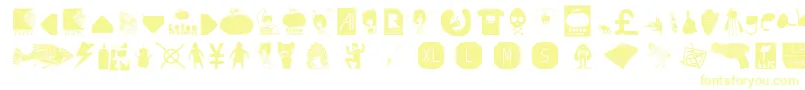 AiKelsoDIsDingbat Font – Yellow Fonts on White Background