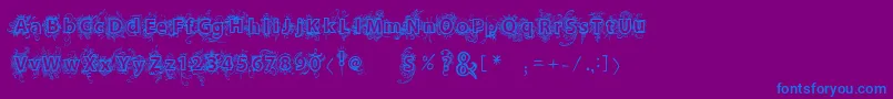 Vtksdejavu-fontti – siniset fontit violetilla taustalla