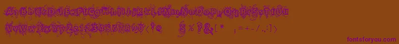 Vtksdejavu-fontti – violetit fontit ruskealla taustalla