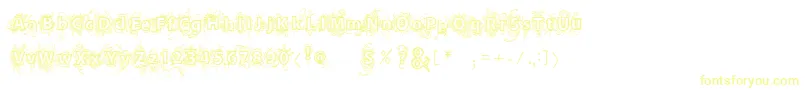 Vtksdejavu-Schriftart – Gelbe Schriften auf weißem Hintergrund