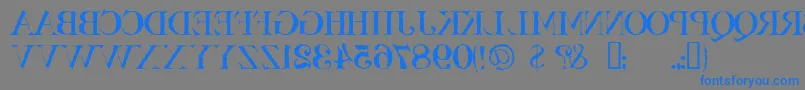 Bassackwards Font – Blue Fonts on Gray Background