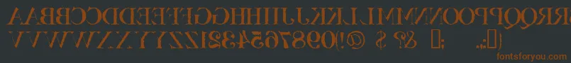 Bassackwards Font – Brown Fonts on Black Background