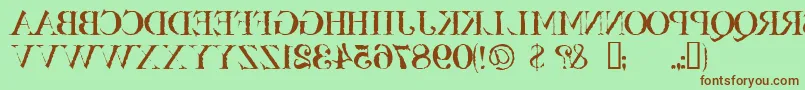 Bassackwards Font – Brown Fonts on Green Background