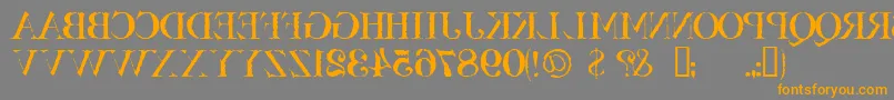 Bassackwards Font – Orange Fonts on Gray Background