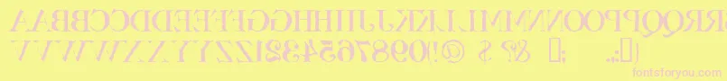 Bassackwards Font – Pink Fonts on Yellow Background