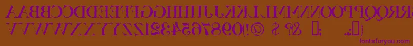 Bassackwards Font – Purple Fonts on Brown Background