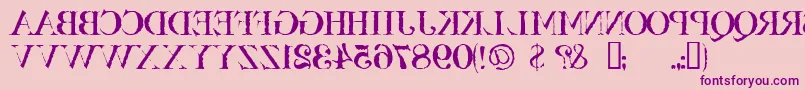 Bassackwards Font – Purple Fonts on Pink Background