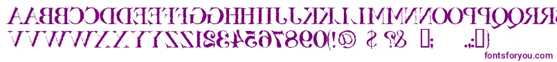 Bassackwards Font – Purple Fonts on White Background