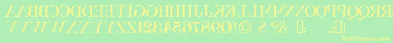 Bassackwards Font – Yellow Fonts on Green Background