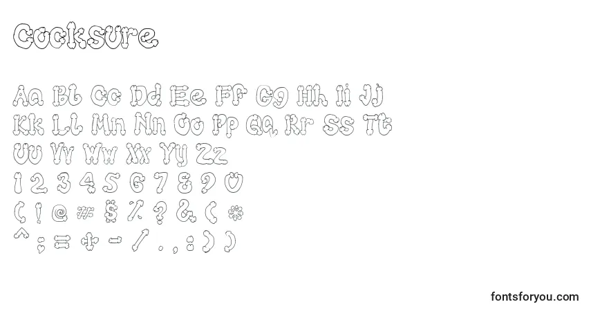 Fuente Cocksure - alfabeto, números, caracteres especiales
