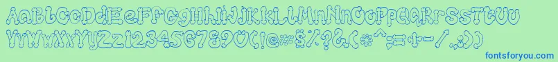 Cocksure Font – Blue Fonts on Green Background