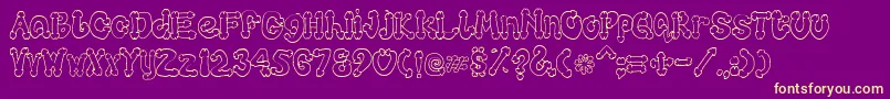 Cocksure Font – Yellow Fonts on Purple Background