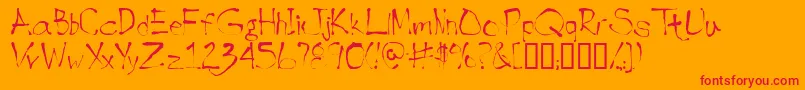 Inkblotscriptssk Font – Red Fonts on Orange Background