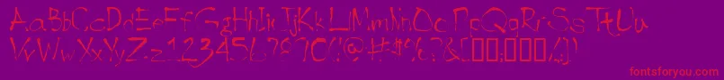 Weitere Informationen zur Inkblotscriptssk-Schriftart Inkblotscriptssk-Schriftart – Rote Schriften auf violettem Hintergrund