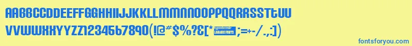 Carbonblock Font – Blue Fonts on Yellow Background