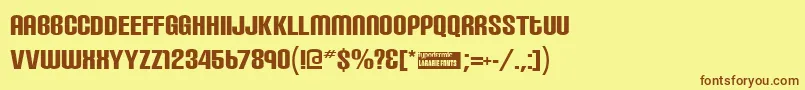 Czcionka Carbonblock – brązowe czcionki na żółtym tle