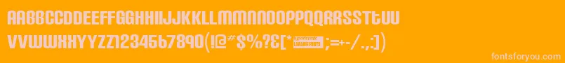 Carbonblock Font – Pink Fonts on Orange Background