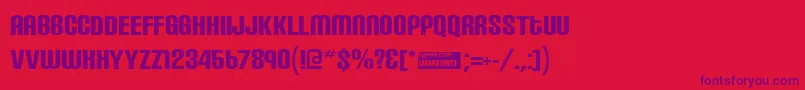 Carbonblock Font – Purple Fonts on Red Background