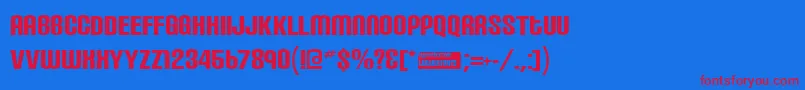 Carbonblock Font – Red Fonts on Blue Background