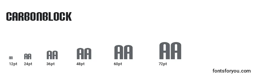 Carbonblock Font Sizes