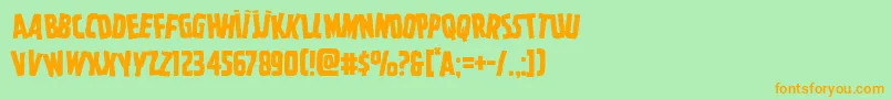 Ghoulishintentstag Font – Orange Fonts on Green Background