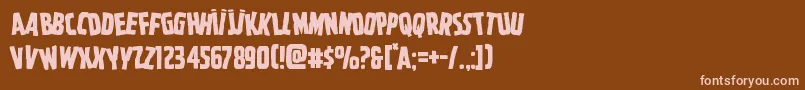 Ghoulishintentstag-fontti – vaaleanpunaiset fontit ruskealla taustalla