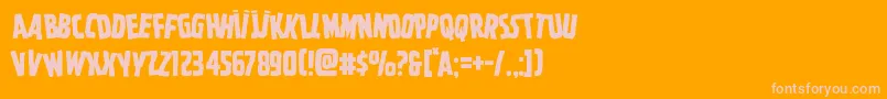 Ghoulishintentstag-Schriftart – Rosa Schriften auf orangefarbenem Hintergrund