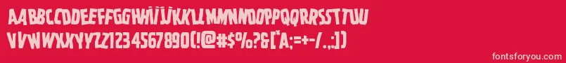 Ghoulishintentstag Font – Pink Fonts on Red Background