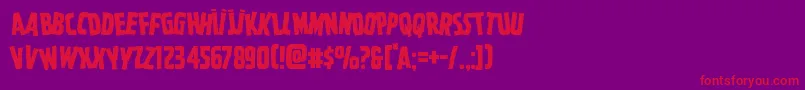Ghoulishintentstag-fontti – punaiset fontit violetilla taustalla