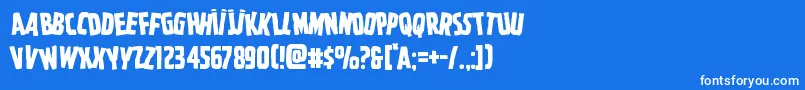Ghoulishintentstag Font – White Fonts on Blue Background