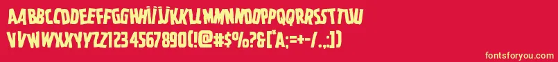 Ghoulishintentstag Font – Yellow Fonts on Red Background