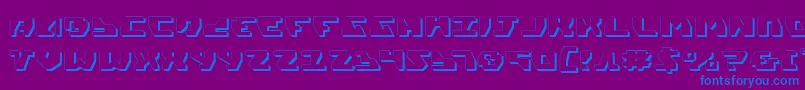 Gyrv23D Font – Blue Fonts on Purple Background