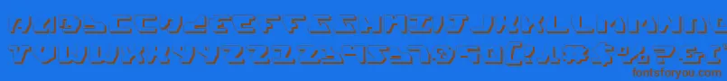 Gyrv23D-Schriftart – Braune Schriften auf blauem Hintergrund