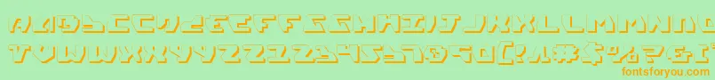 Gyrv23D Font – Orange Fonts on Green Background