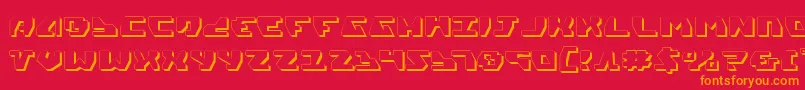 Gyrv23D Font – Orange Fonts on Red Background