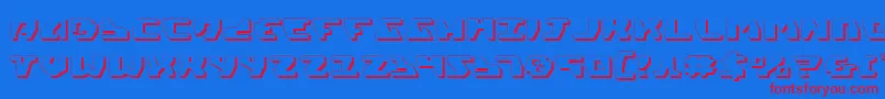 Gyrv23D Font – Red Fonts on Blue Background