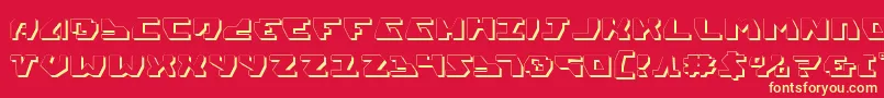 Gyrv23D Font – Yellow Fonts on Red Background