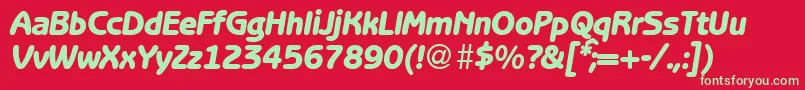 Fonte BenjaminsansheavyRegularitalic – fontes verdes em um fundo vermelho