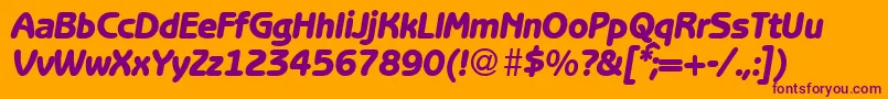 BenjaminsansheavyRegularitalic Font – Purple Fonts on Orange Background