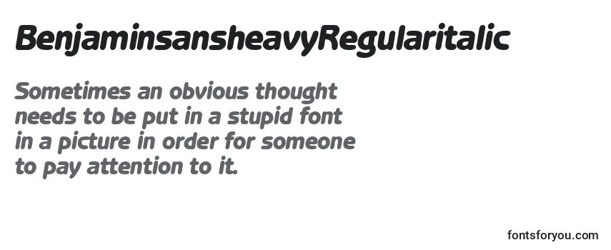BenjaminsansheavyRegularitalic Font