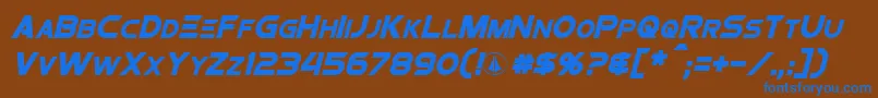 フォントProtocultureItalic – 茶色の背景に青い文字
